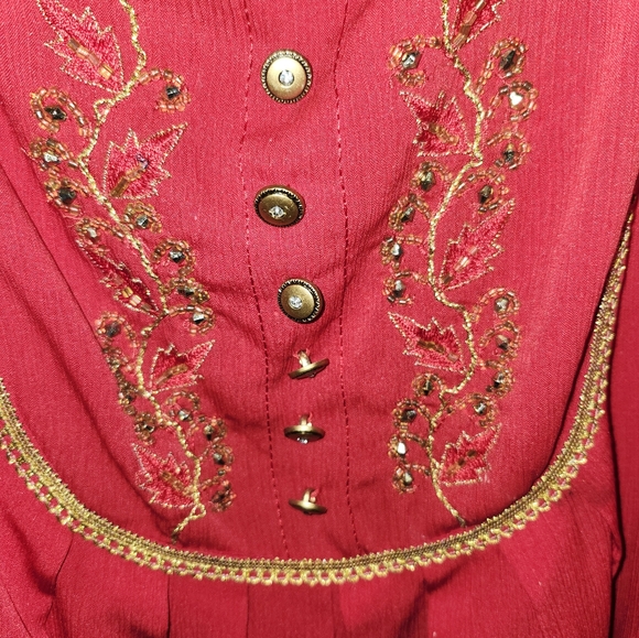 Dressy Red Blouse - Picture 3 of 5